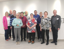 Tapaamispäivä ja vuosikokous Metson kirjaston Kuusi-salissa Tampereella 14.5.2022. Paikalla 11 jäsentä. Kuva pm.